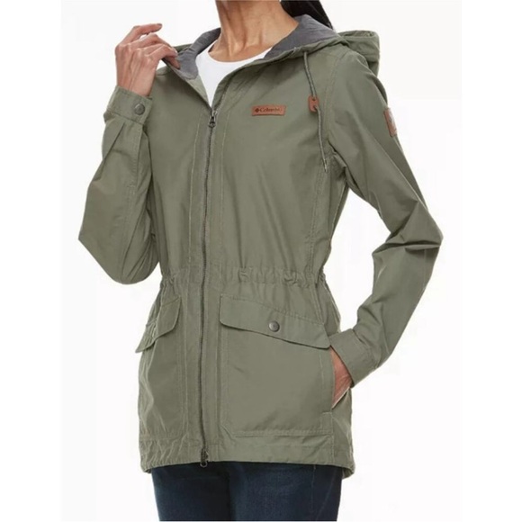 Columbia Women’s Cultus Lake Hooded Anorak Jacket Sz M Olive Green - Picture 1 of 14